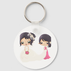 Bride and Maid of Honor Key Ring