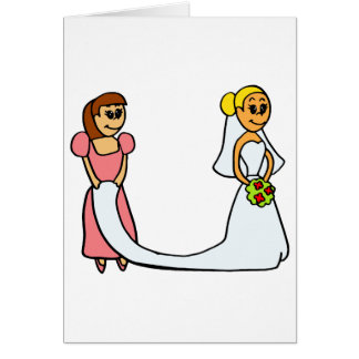 Bride and Maid of Honour Cartoon