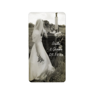 Bride and Tractor Country Wedding Favour Tags