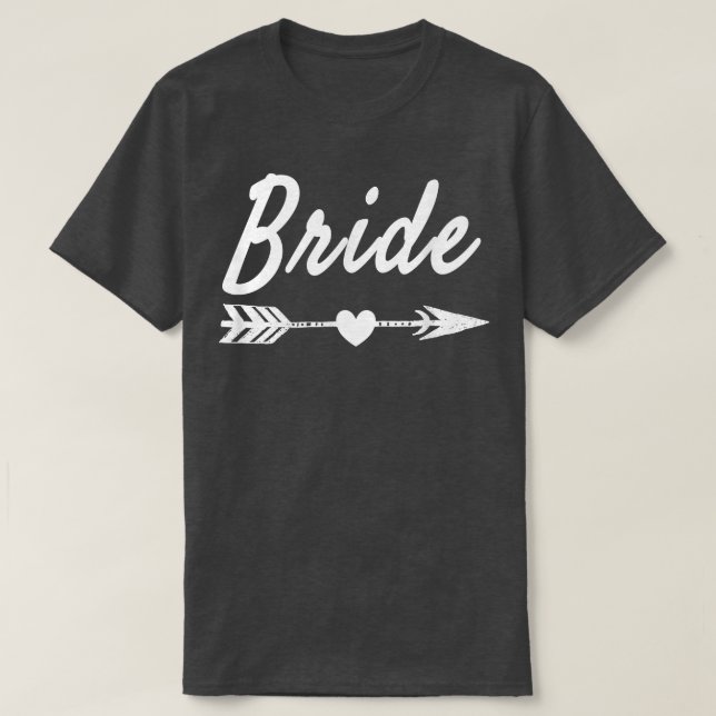 Bride Arrow Of Love Wedding Funny Tee  (Design Front)