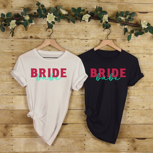Bride Babe-Retro Bachelorette-Bridal Shower-Retro  T-Shirt (Creator Uploaded)
