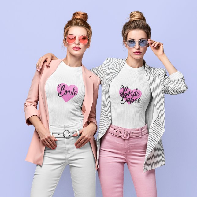 Bride Babes Heart T-Shirt - black lettering (Creator Uploaded)