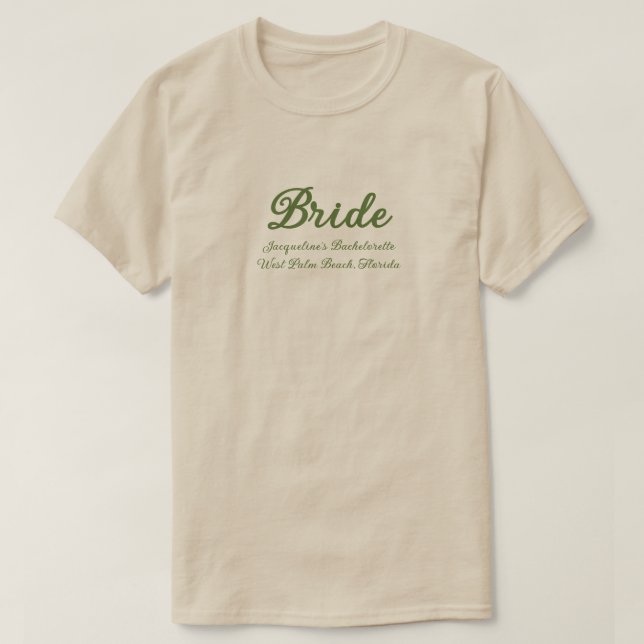 Bride Bachelorette Party Matching T-Shirt (Design Front)