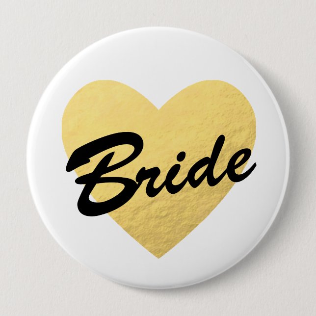 Bride Badge | gold heart | Bachelorette party (Front)