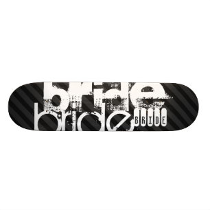 Bride; Black & Dark Grey Stripes Skateboard