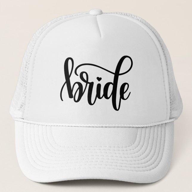 Bride Black Script  Trucker Hat (Front)