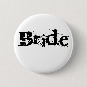Bride Black Text 6 Cm Round Badge