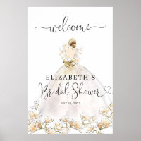 Bride Blonde Dress Floral Welcome Bridal Shower