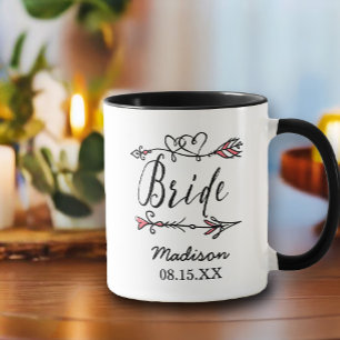 Bride Boho Leader of Bridal Tribe Arrow Wedding Mug