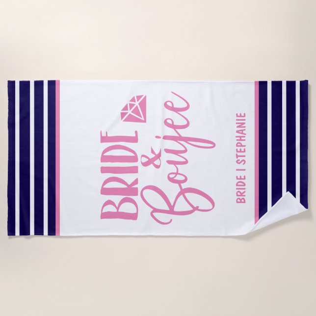 Bride & Boujee Personalised Bride Beach Towel (Front)