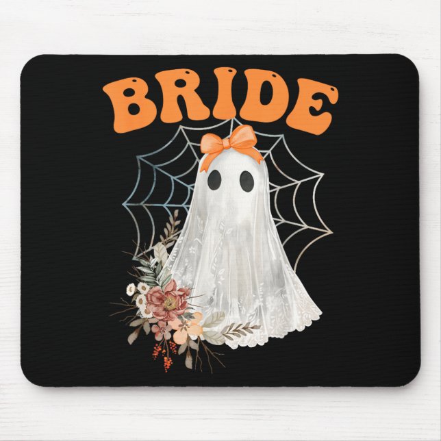 Bride Bow Lace Ghost Boo Crew Halloween Mouse Mat (Front)