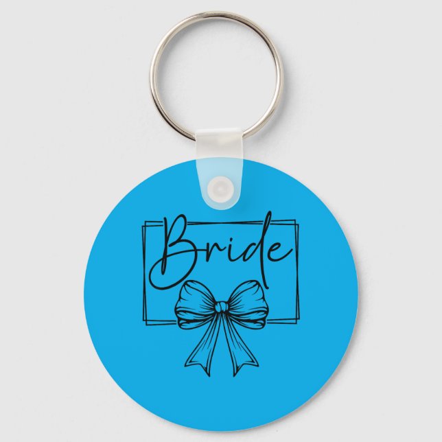 Bride Bow Wedding Party Bachelorette Bridal Key Ring (Front)