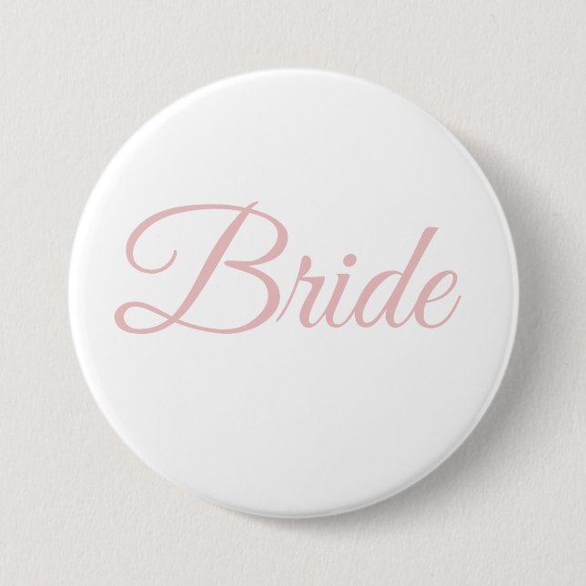 Bride Bridal Party Blush Pink Whie Wedding Classy 7.5 Cm Round Badge (Front)