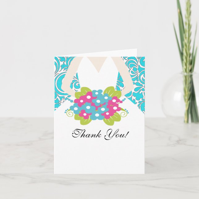 Bride Bridal Shower Thank You Note Card (Front)