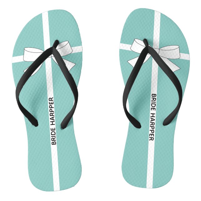 BRIDE & Bridesmaid Personalised Shower Tiara Party Flip Flops (Footbed)
