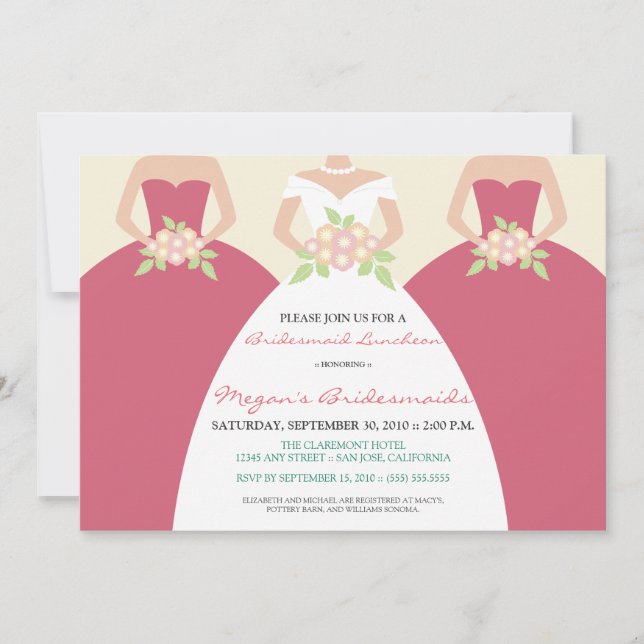 Bride & Bridesmaids Bridal Brunch Invite (blush) (Front)