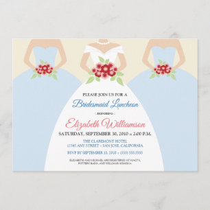 Bride & Bridesmaids Bridal Luncheon Invite (blue)