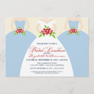 Bride & Bridesmaids Bridal Luncheon Invite (blue)