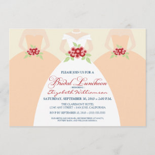 Bride & Bridesmaids Bridal Luncheon Invite (peach)