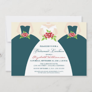 Bride & Bridesmaids Bridal Luncheon Invite (teal)