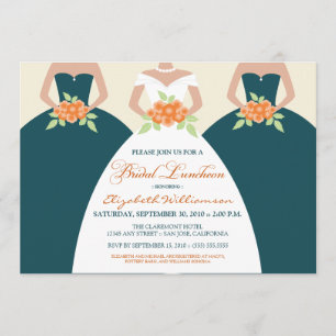 Bride & Bridesmaids Bridal Luncheon Invite (teal)