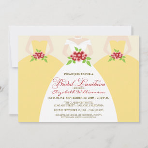 Bride & Bridesmaids Bridal Luncheon Invite: yellow Invitation