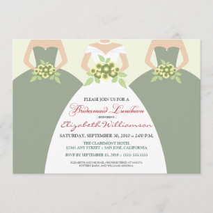 Bride & Bridesmaids Bridal Luncheon (sage green) Invitation