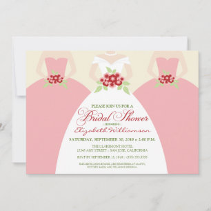 Bride & Bridesmaids Bridal Shower Invite (pink)