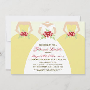 Bride & Bridesmaids Bridesmaid Luncheon / yellow Invitation
