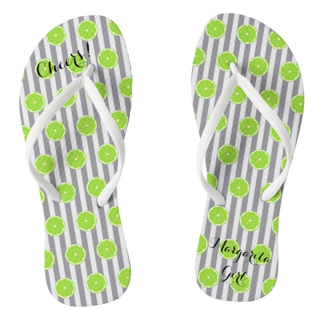 BRIDE & Bridesmaids Limes & Fiesta Shower Party Flip Flops (Footbed)