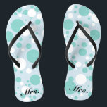 BRIDE & Bridesmaids Polka Dots Shower Bridal Party Flip Flops<br><div class="desc">Put a smile on this birthday girl's or bride-to-be's face when she receives these fun flip flops, be sure to give her the matching bag, she will love this fabulous gift! Perfect for party favours. Ideal gift for your bridal party. Personalise it to make it your own or just keep...</div>