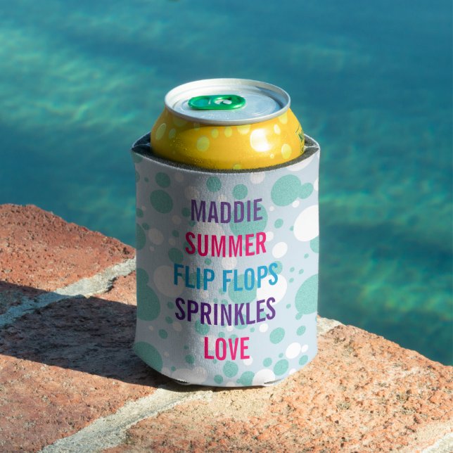 Bride & Bridesmaids Summer Lovin Polka Dot Party Can Cooler (In Situ Pool)