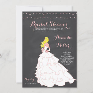 Bride Chalkboard Bridal Shower Invitations