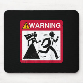 Bride Chasing Groom Warning Sign Bachelor Bachelor Mouse Mat