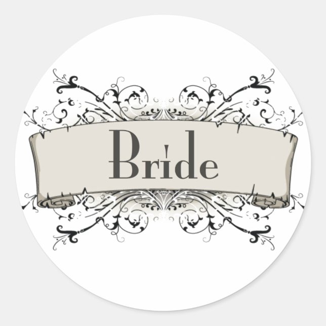 *Bride Classic Round Sticker (Front)