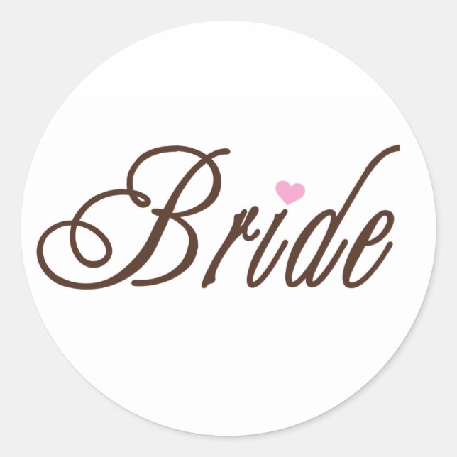 Bride Classy Browns Classic Round Sticker (Front)