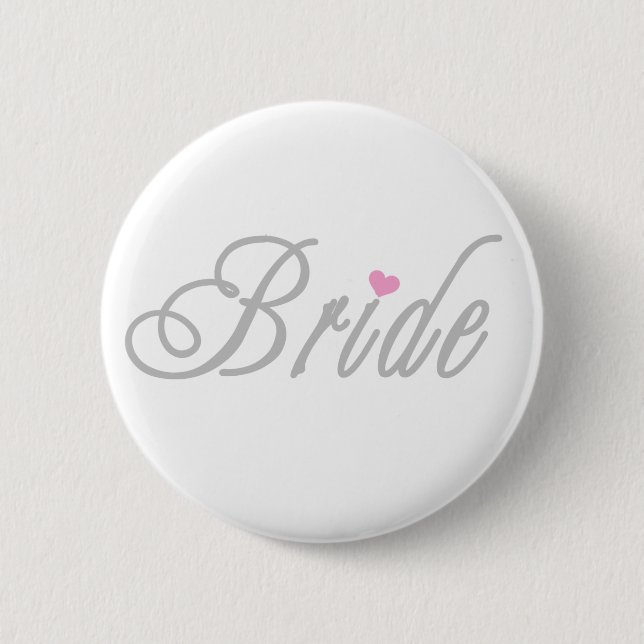 Bride Classy Greys 6 Cm Round Badge (Front)