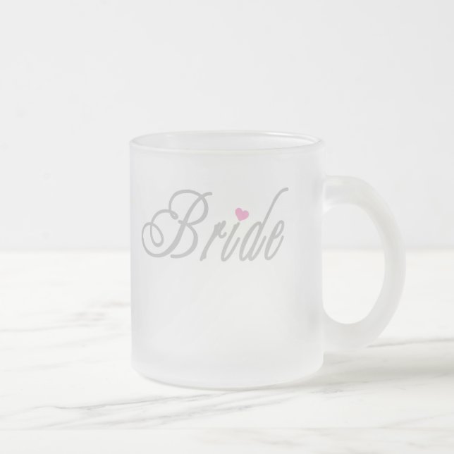 Bride Classy Greys Frosted Glass Coffee Mug (Right)