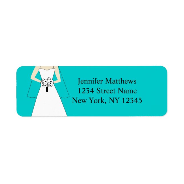 Bride Clipart Wedding Return Address Labels (Front)