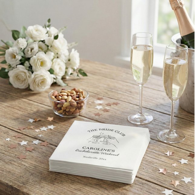 Bride Club Bachelorette Weekend Favor Cocktail  Napkin (Creator Uploaded)