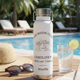Bride Club Bachelorette Weekend Favour Name Water Bottle