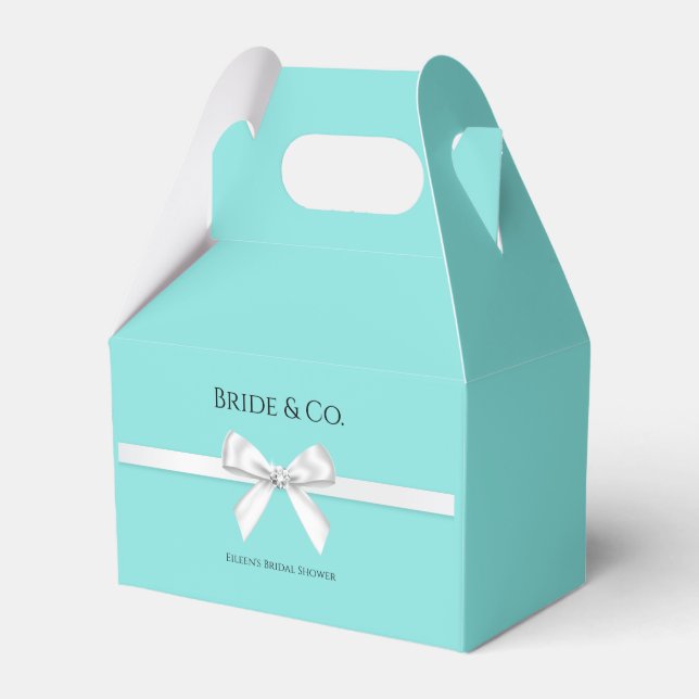 Bride & Co. Baby & Co Turquoise & Teal Invitation Favour Box (Front Side)