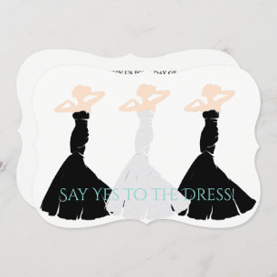 BRIDE & CO Black & White Bridesmaid Shopping Party Invitation