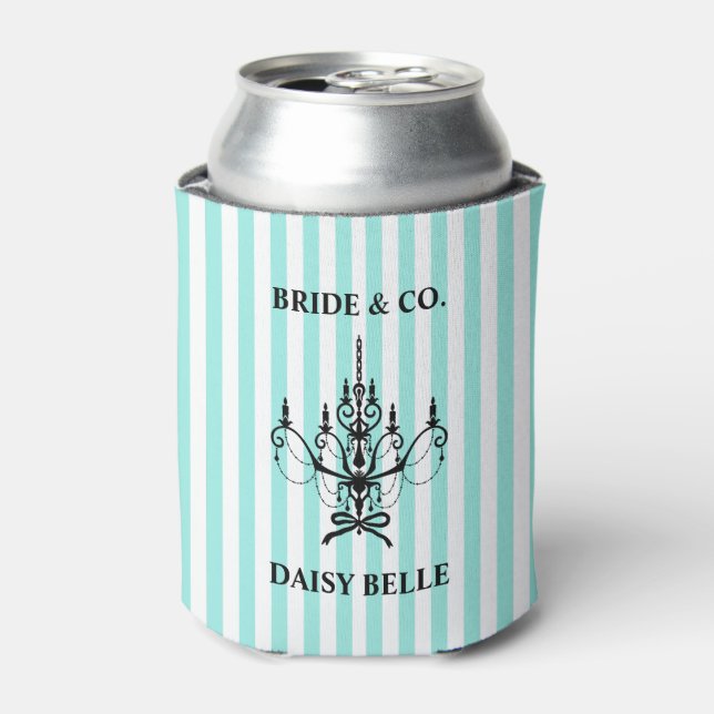 Bride & Co. Bridal Shower Turquoise Can Cooler (Can Front)