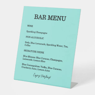  Bride & Co. Bridal Shower Turquoise Cocktail Pedestal Sign