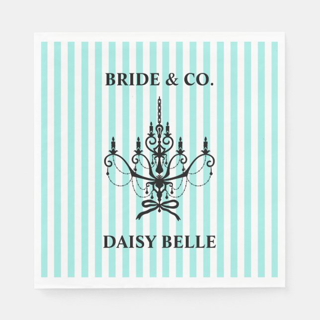 Bride & Co. Bridal Shower Turquoise Napkin (Front)