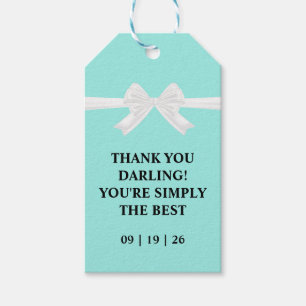 Bride & Co. Bridal Shower Turquoise Thank You Gift Tags