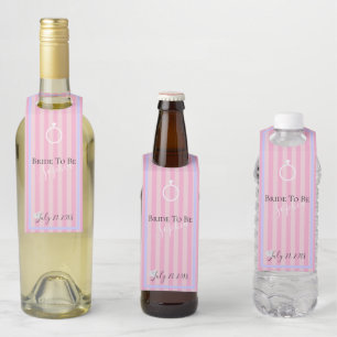 BRIDE CO Bride To Be Love Pink Bridal Shower Party Bottle Tag