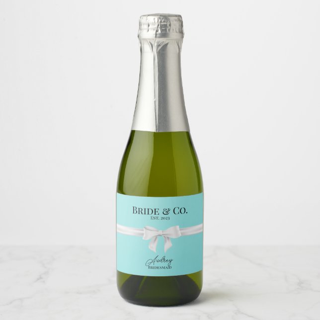 Bride & Co. Bridesmaid Mini Sparkling Wine Label (Front)