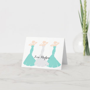 BRIDE & Co Bridesmaids Teal Wedding Bridal Party Thank You Card